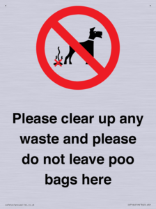 Please clear up any waste and please do not leave poo bags here